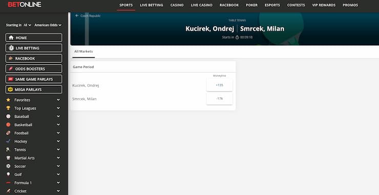 Inside look at BetOnline — a trusted name in online table tennis betting.